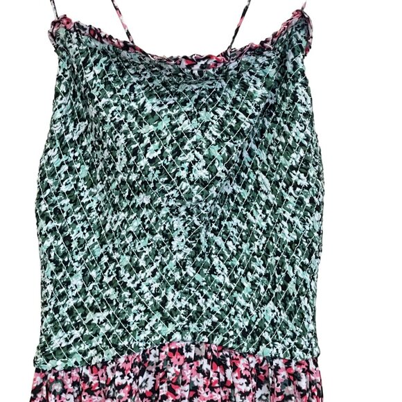 Free People Floral Maxi Smocked Cross Open Back Dress Large NEW - Picture 7 of 12